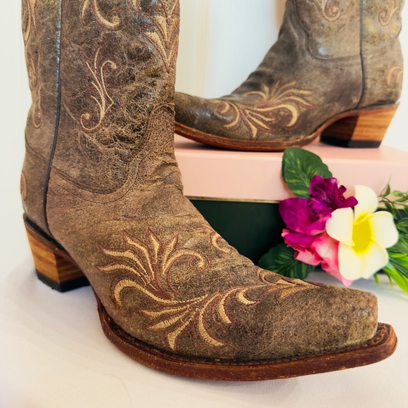 CIRCLE G ~ Filigree Leather Western Boots Handcrafted in Mexico size 11 - Picture 4 of 9